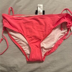 🎀 Coco Reef Coral Pink Side Tie Bikini Bottoms NWT Size L ✨